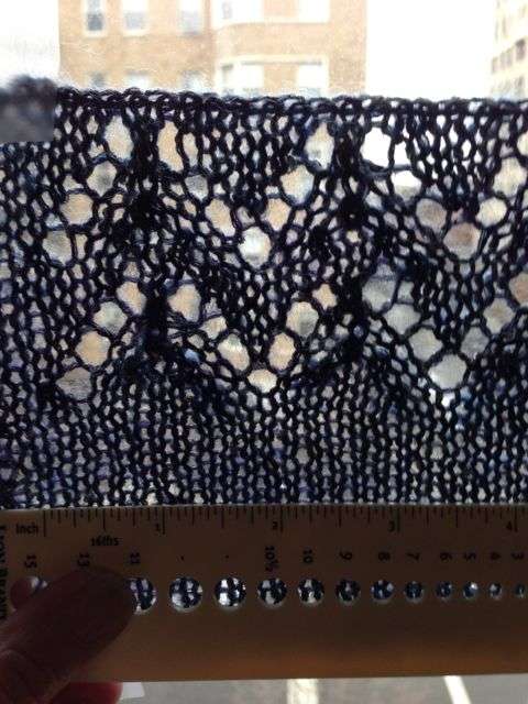 measuring gauge in knitting