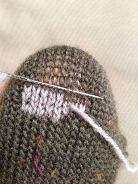 Notice how I'm following the path of the stitch. 